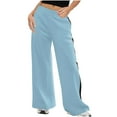 thumbnail image 3 of Gmluru Women's Sweatpants Athletic Casual Fitness Solid Color Plus Size Running Fitness Wide-Leg Sports Pants Drawstring Athletic Joggers Blue (2XL), 3 of 8