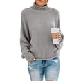 thumbnail image 1 of Suéter de mujer Otoño e Invierno 2023 Suéter holgado de cuello alto Suéter europeo y americano de talla grande para mujer, 1 of 6