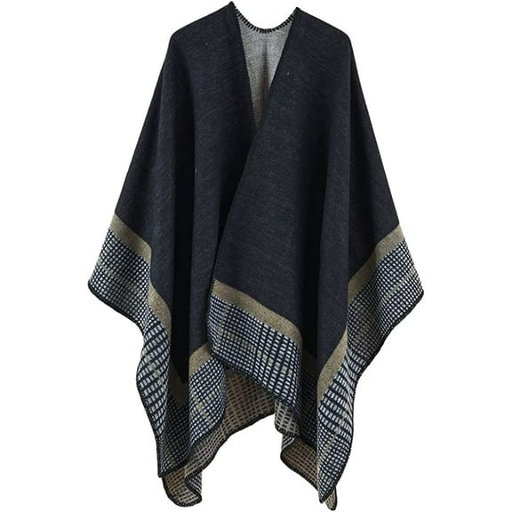 PIKADINGNIS Women Shawl Wraps Poncho Fleece Sweater Coat Cape Travel Sunscreen Shawel Office Blanket Scarf