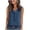 Navy, variant on Iyufng Women's V Neck Front Ruffle Sleeveless Tank Top Loose Solid Office Elegant Casual Blouse