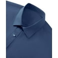 thumbnail image 3 of sogami Mens Wrinkle-Free Long Sleeve Button-up Shirt Regular Fit Solid Collared Blue Dresses Shirt Casual, 3 of 7