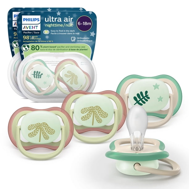 Chupete Philips Avent Ultra Air Nocturno 6-18 Meses Paquete de 4