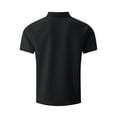 thumbnail image 4 of LODIENY Mens Casual Textured T-Shirts Short Sleeve Button Down Dress Shirts Trendy Solid Color Beach Holiday Vacation Tees Shirt Tops Black XL, 4 of 8