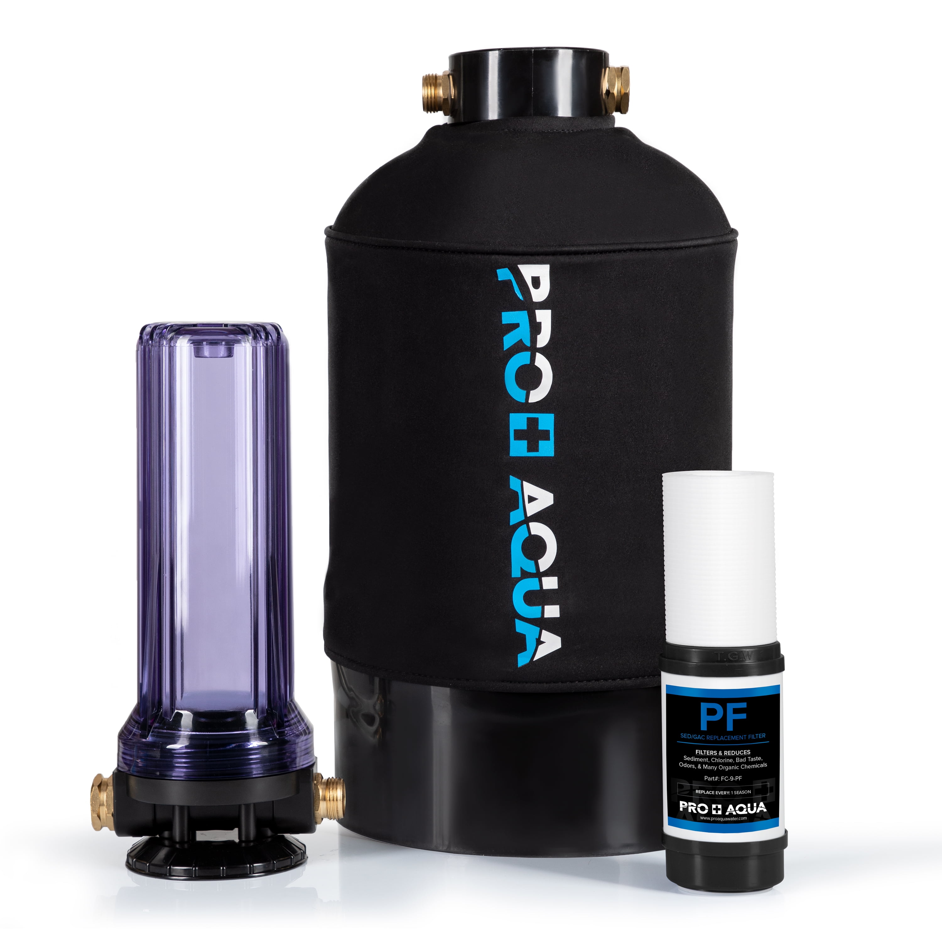 Portable RV Water Softener 16,000 Grains and Filtration System Bundle