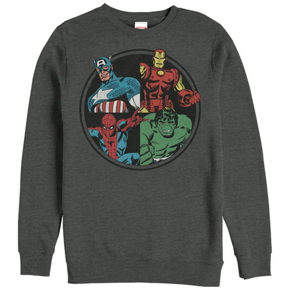 Men's Marvel Avengers Circle Sweatshirt Charcoal Heather Small