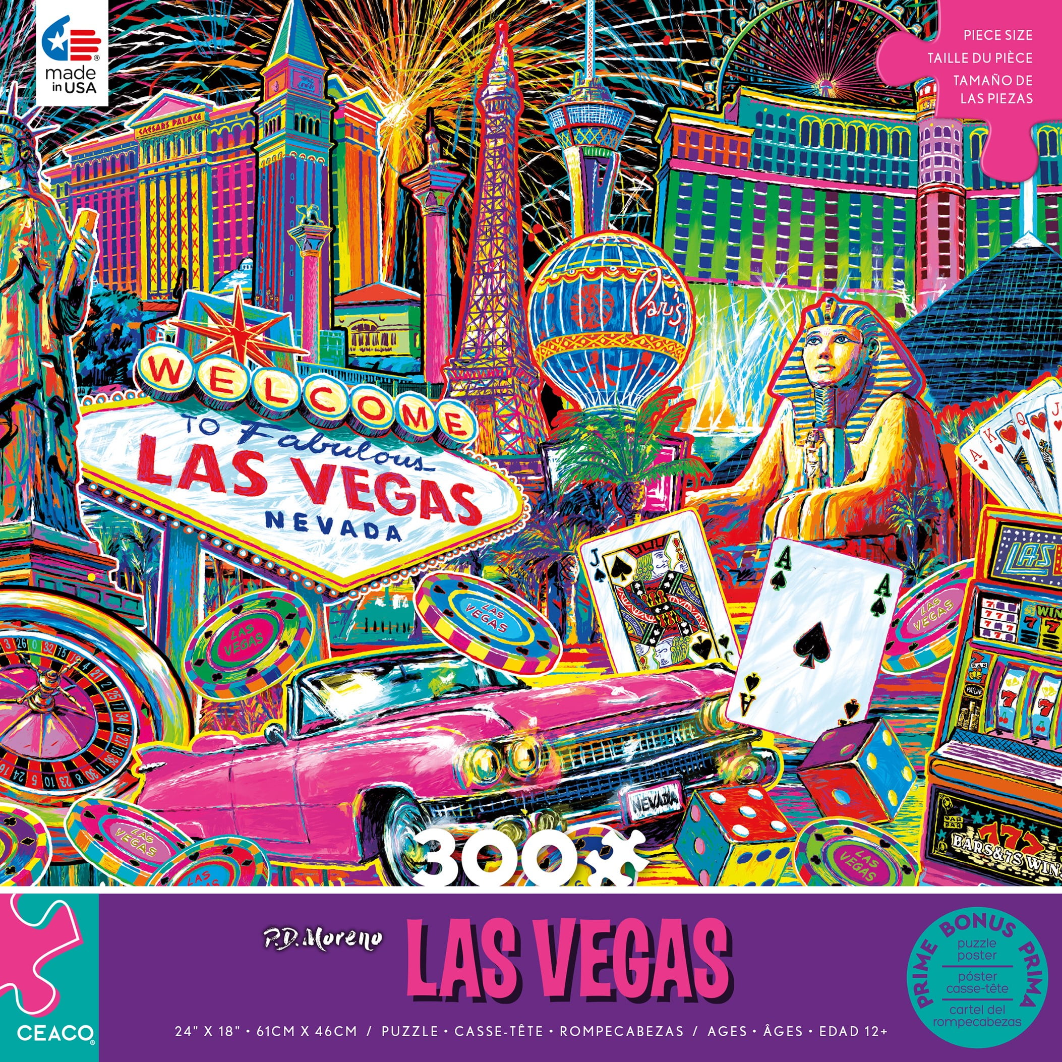 Ceaco - PD Moreno - Las Vegas - 300pc Piece Interlocking Jigsaw Puzzle