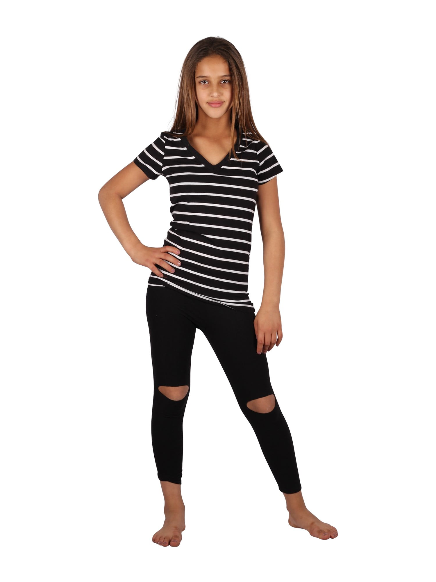 black and white striped leggings outfit