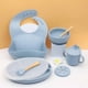 thumbnail image 3 of Babero de silicona para bebé, plato dividido, cuenco redondo, cuchara, tenedor, juego de taza sin tirantes para refrigerio dos en uno, 3 of 6