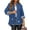 Dark Blue, variant on Denim Jackets for Women Trendy Frayed Hem Shackets Casual Button Up Jean Jacket Coats