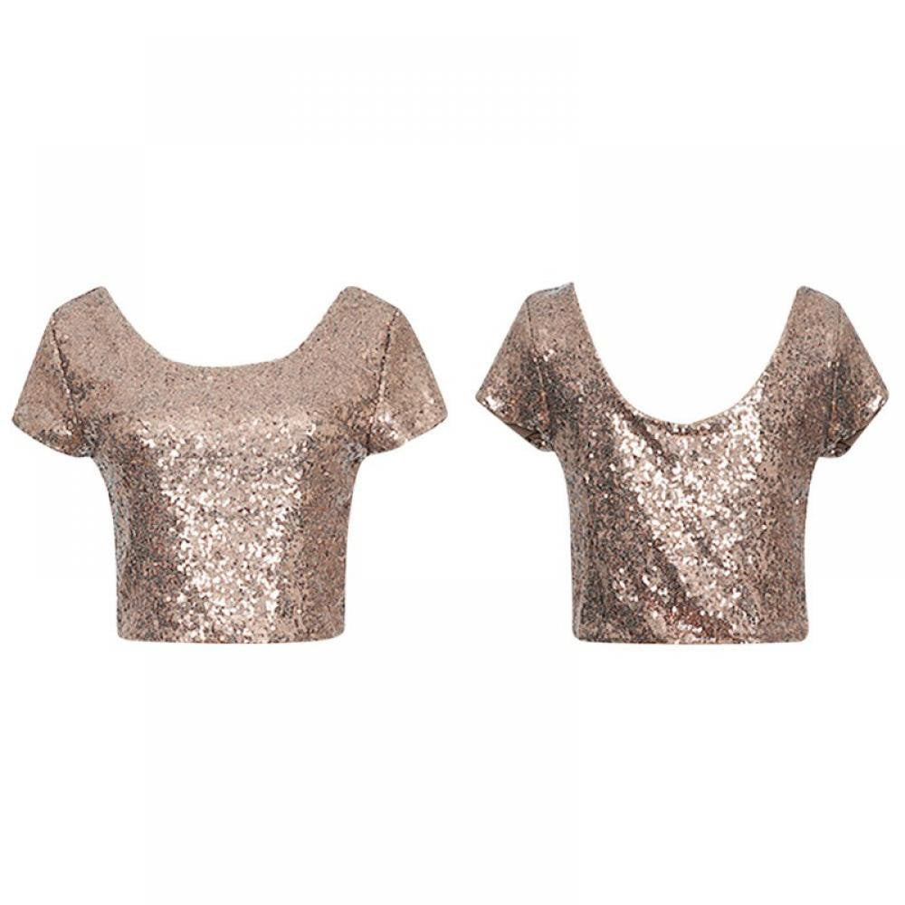 T Shirt Top Dos Nu Paillettes T-shirt Dos Nu à Paillettes Mode