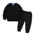 thumbnail image 3 of Esaierr 2-14T Kids Baby Pullover Sweatshirt Set Solid Color Long Sleeve Crewneck Sweatsuit Jogger Pants Outfit Teenagers Toddler Fall Winter Clothing, 3 of 6