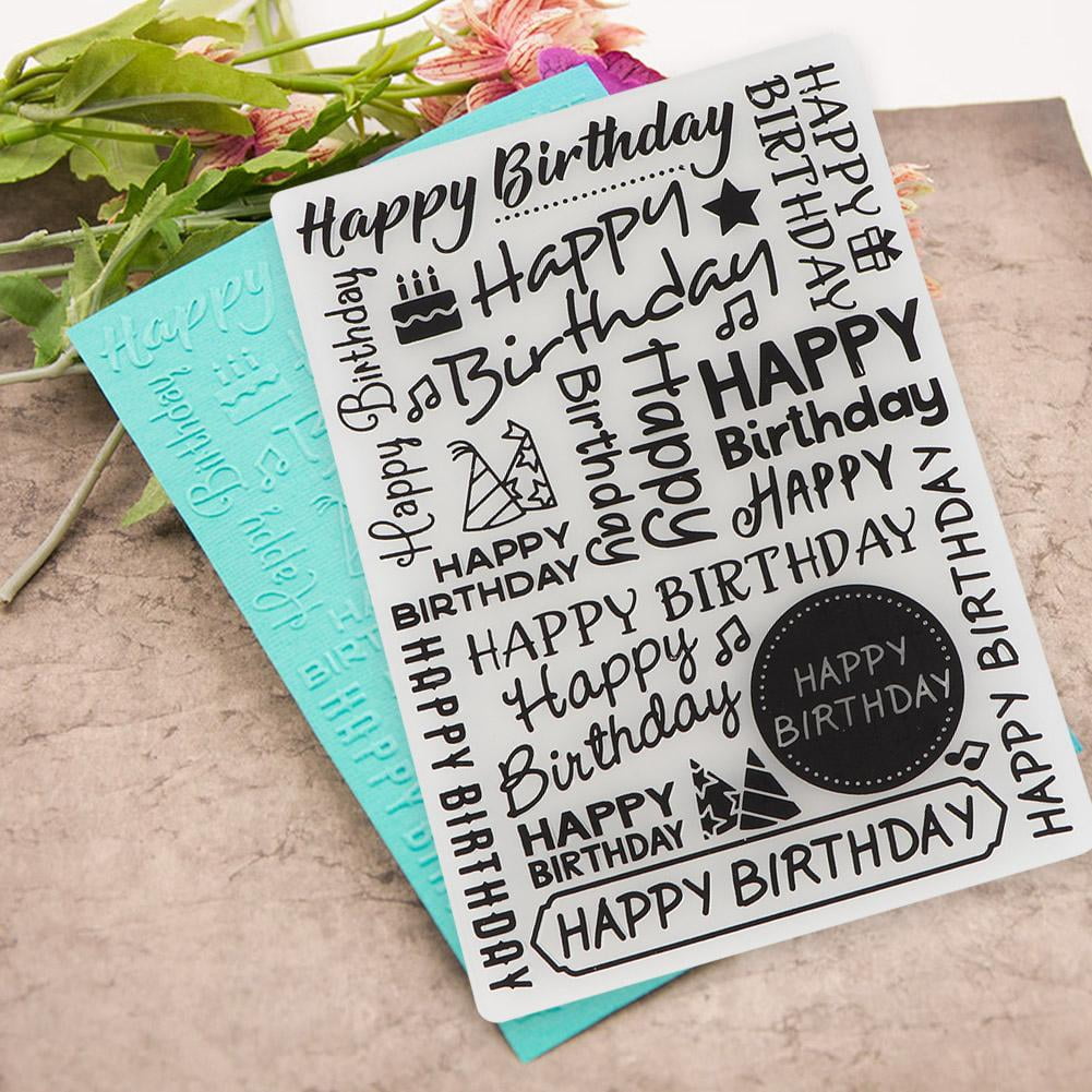 Ccdes DIY Stamp,Happy Birthday Embossing Folder DIY Handcraft