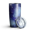 thumbnail image 3 of Gobelet Isolé 20oz, Gobelet de Voyage avec Couvercle, Porte-Gobelet Tasse de Voyage Amicale, Contenant Isotherme en Acier Inoxydable, Gobelet 20 Oz, Tasse à Café Réutilisable Isolée avec Couvercle (Ciel Étoilé Violet), 3 of 6