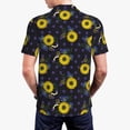 thumbnail image 4 of Daiia Sunflowers Pattern Men’s Polo Shirts,Solid Deck Shirt,Classic Fit, Breathable Cotton Polo for Casual and Sport Wear-, 4 of 9