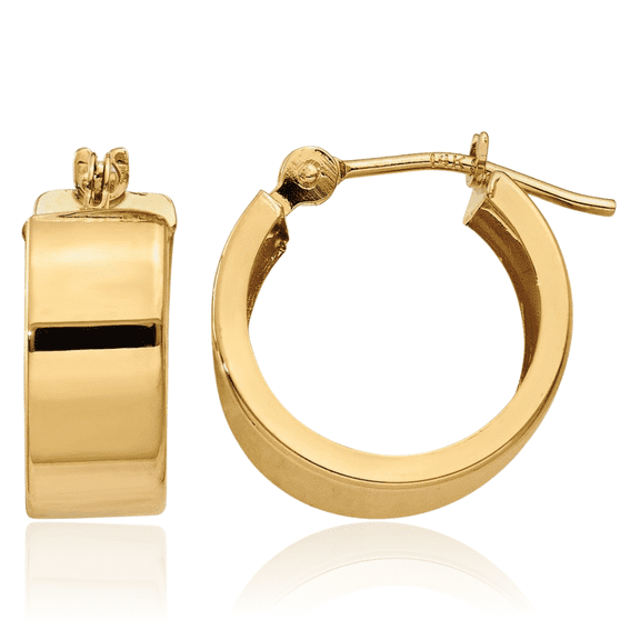 14K Solid Yellow Gold Huggie Small Hoop Earrings