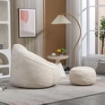 thumbnail image 6 of BSHTI 40"Bedding Bean Bag Sofa Chair,High Pressure Foam Bean Bag Chair,Adult Material with Padded Foam Padding Compressed Bean Bag With Footrest-Beige, 6 of 26