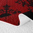 thumbnail image 5 of Homewish Boho Skull Skeleton Quilt King,Retro Red Damask King Coverlet Set,Halloween Duvet,3-Piece, 5 of 7