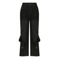 thumbnail image 4 of YanHoo Barrel Jeans for Women Wide Leg Mid Waist Denim Pants Teens Y2k Baggy Streetwear Loose Stretchy Boyfriend Jeans with Pockets Black,L, 4 of 7