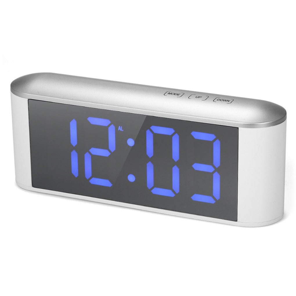 Digital Alarm Clock Electric Alarm Clocks Large LED Mirror Surface