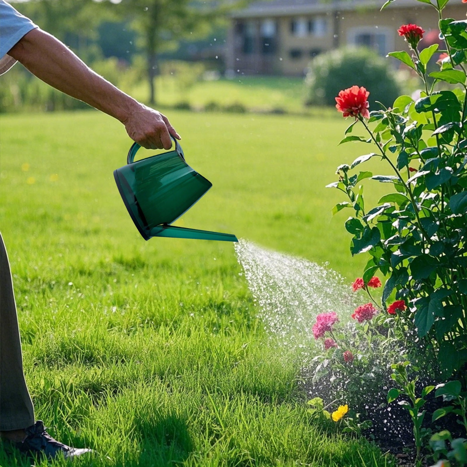 1.4L Capacity Watering Can with Long Spout, Outdoor & Indoor Watering Pot with Comfortable Handle and Detachable Sprinkler Head, for Garden, House & Succulents