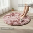 thumbnail image 4 of Fluffy Round Shag Area Rug, Soft Plush Non-Slip Circle Carpet for Bedroom Aesthetic Decor, Cozy Dorm Living Room Floor Mat, Machine Washable Red1, 4 of 6