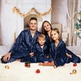 thumbnail image 3 of Family Christmas Pajamas Matching Sets Dad's style Soft Polyester Blue Christmas Pajamas, 3 of 5