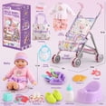 thumbnail image 3 of Juego de Cochecito para Muñeca Bebé YIYBM con Muñeca de 12.5" y 17 Accesorios, 3 of 6