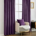 thumbnail image 7 of Purple Velvet Curtains 108 inches - Luxury Blackout Curtains for Bedroom Living Room Thermal Insulated Super Soft Window Drapes Rod Pocket & Back Tab, W52 x L108 inches, 2 Panels, 7 of 7