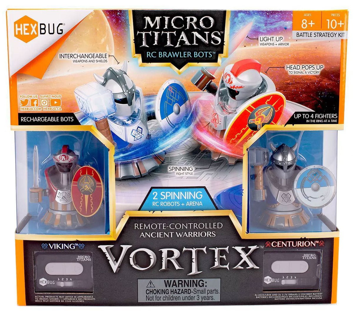 Hexbug Vortex Viking & Centurion R/C Robot 2-Pack & Arena -