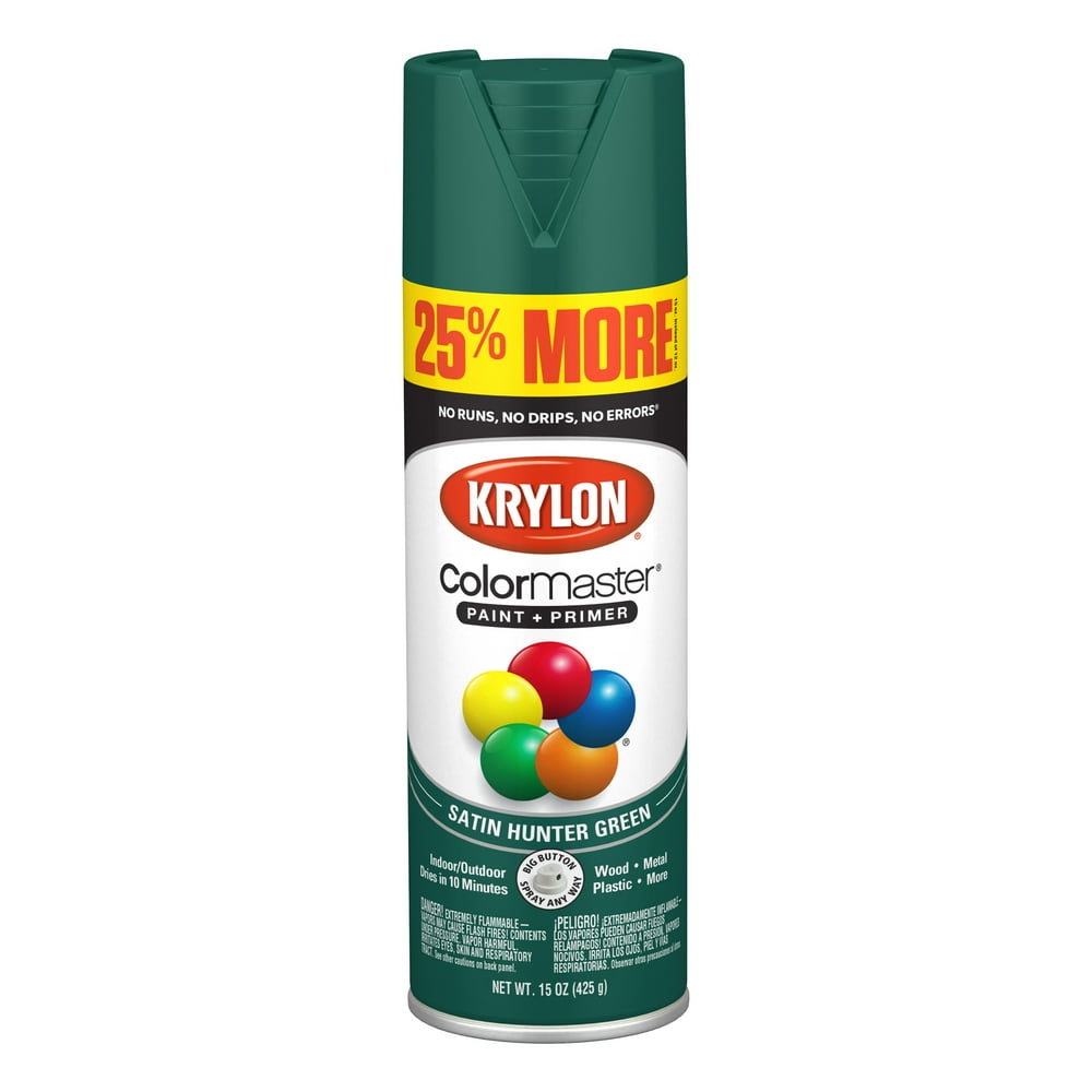 Krylon® ColorMaster Paint + Primer Satin Hunter Green, 15Oz Walmart