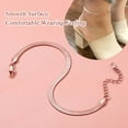 thumbnail image 6 of FindChic Rose Gold Plated Ankle Bracelet for Women Elegant Herringbone Snake Anklets Stainless Steel 8.5'' Adjustable Summer Foot Link 5mm Width for Birthday Christmas with Gift Box, 6 of 7
