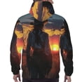 thumbnail image 7 of Xecao Sunset Western Cowgirl Pattern Men's Adult Pullover Hoodie,Hooded Sweatshirt-XX-Large, 7 of 7