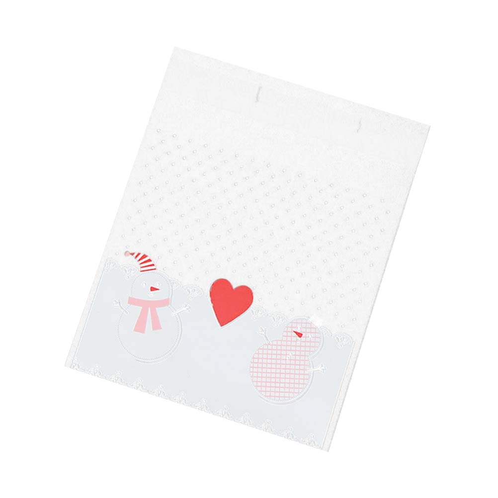 100X Self Adhesive Love Heart Plastic Cookie Candy Package Cellophane Gift-Bags 