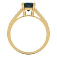 thumbnail image 4 of 2.21 ct Oval Cut Natural London Blue Topaz Solitaire with Accents Engagement Ring for Women in 18K Yellow Gold, 4 of 5