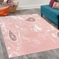 thumbnail image 2 of Paisley Decorative Rug, Oriental Motifs with Swirled Branch and Flower Pattern Bohemian Illustration, Quality Carpet for Bedroom Dorm and Living Room, 6 Sizes, Blush White, by Ambesonne, 2 of 4