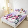 thumbnail image 4 of Manfei Christmas Snowman Child Twin Sheet Sets, Rustic Farmhouse Tree Twin Fitted Sheet, Winter Western Festival Flat Sheet, Breathable Home Decor, 3pcs, 4 of 7