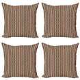 thumbnail image 1 of Abstract Throw Pillow Cushion Case Pack of 4, Retro Inspirational Design with Faded Different Motifs, Modern Accent Double-Sided Print, 4 Sizes, Taupe Seafoam, by Ambesonne, 1 of 2