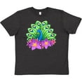 thumbnail image 3 of Inktastic Peacock and Flowers Youth T-Shirt, 3 of 5