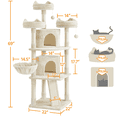 thumbnail image 2 of Alden Design 68.5"H Multilevel Large Cat Tree Tower with Condos and Perches, Beige, 2 of 8