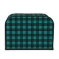 thumbnail image 2 of Cauagu Teal On Black Plaid for 4 Slice Toaster Cover (11.4''×7.9''×7.5'') Bread Machine Cover Toaster Protector Kitchen Appliance Dust Cover, 2 of 7