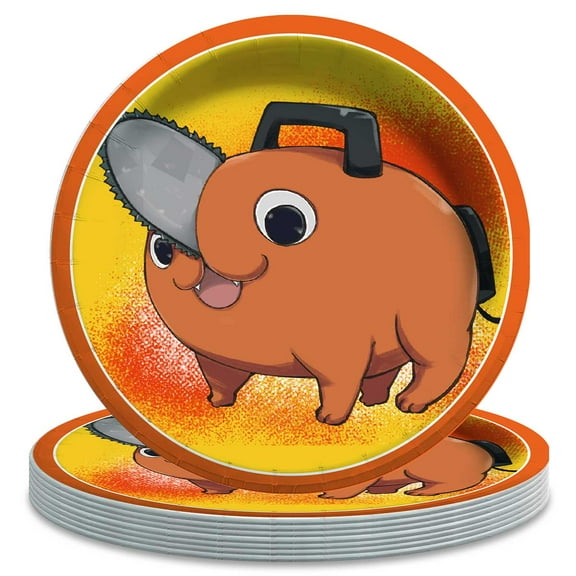 Pochita Paper Plates Birthday Decorations Party Supplies Tableware Disposable Dinnerware