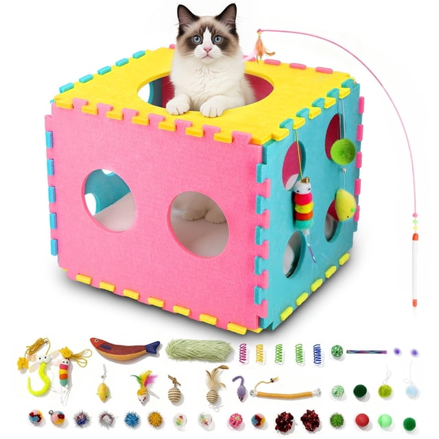 Set de juguetes para gatos MOYMO de 41 piezas, kit interactivo para gatitos de interior