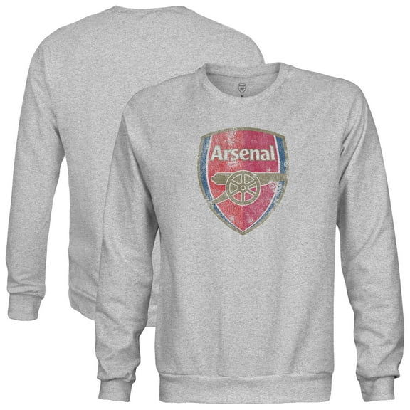 Men's-1863FC  Heather Gray Arsenal Color Badge Pullover Sweatshirt