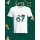 thumbnail image 1 of Fashion Funny Christmas Elf Pattern T-Shirt, Fun "SIX SEVEN BRUH" Text Print Casual Top. This unique T-shirt features a cute elf character doing a dabbing pose, adorned with Christmas lights and wear, 1 of 6