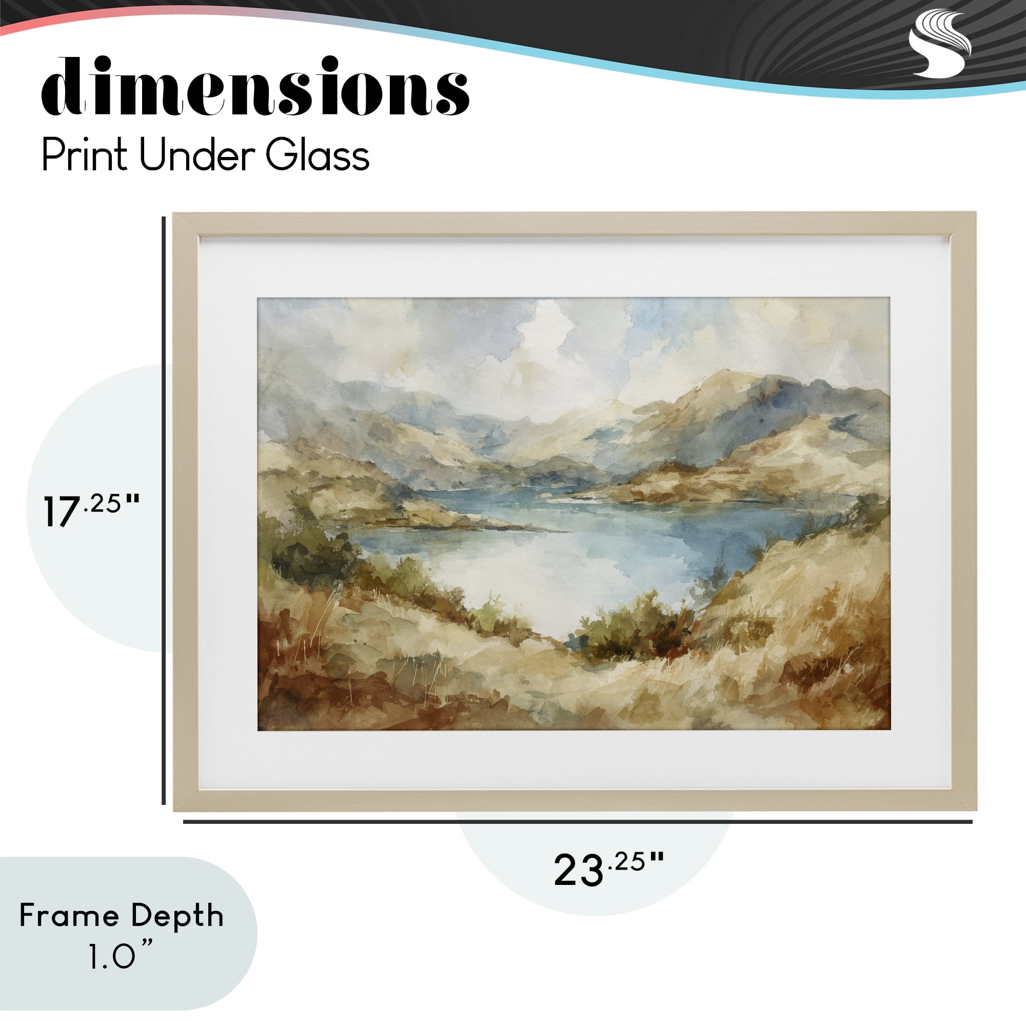 Stupell Industries Secret Mountain Lake Panorama Birch Framed Print Under Glass, design by Petal Prints Design