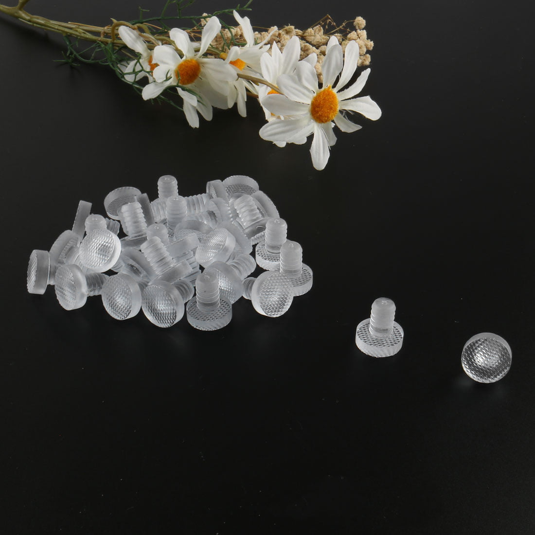 32pcs 8.5mm Soft Clear Stem Bumpers Glide Patio Outdoor Furniture Glass Top 