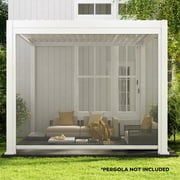 Mirador 111S Outdoor Pergola Aluminum Pull Down Privacy Screen 10 Side, White(Not Pergola)