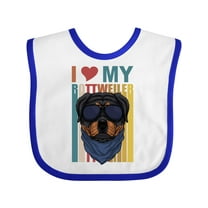 Inktastic I Love My Rottweiler Dog Boys or Girls Baby Bib