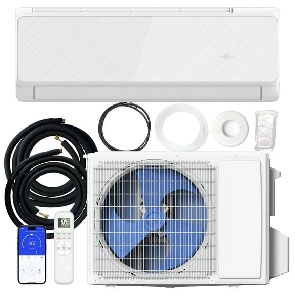 KISSAIR 12000 BTU Split Air Conditioner and heat, remove control ,Wifi, 22 SEER2 Energy Efficient 115V ,ductless air conditioner,for750 sq.ft