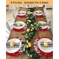 thumbnail image 4 of 13 Inch Round Placemats Set of 6, Red Christmas Tree Non Slip Heat Insulation PP Table Mats, Xmas Balls Pine Needles Snowflake Washable Place Mats for Kitchen Dining Party Table Decor, 4 of 7